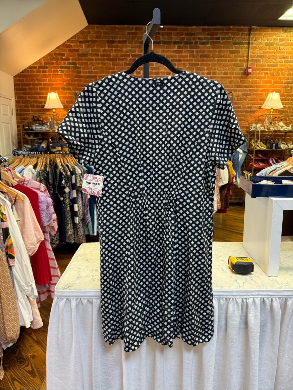 Black and White Diamond Print Women’s Dress